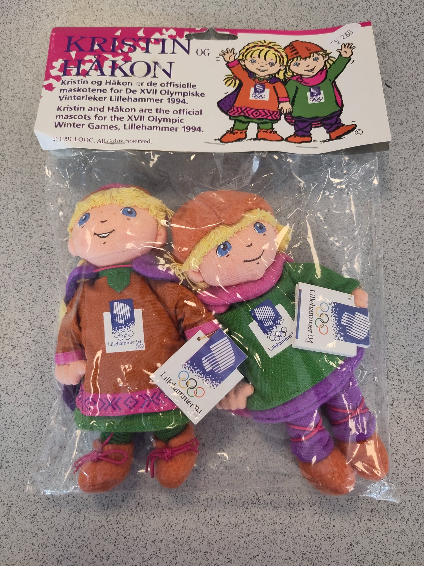 Olympics 1994 Lillehammer mascot Kristin and Håkon little