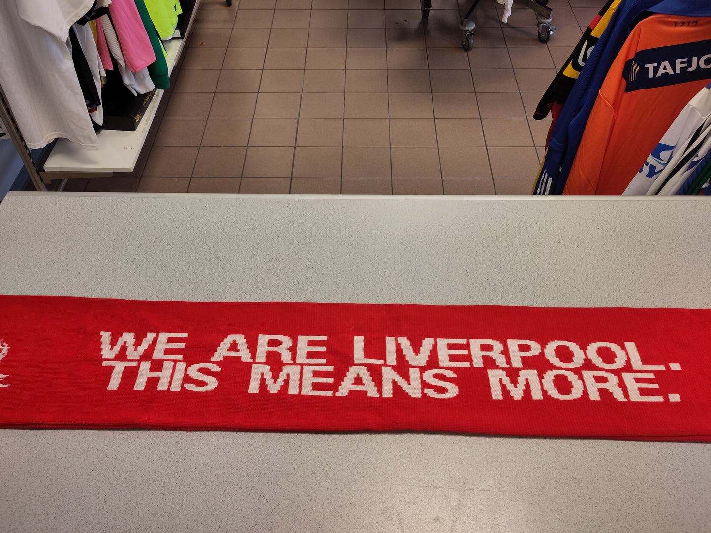 Liverpool scarf Champions We are Liverpool This means more