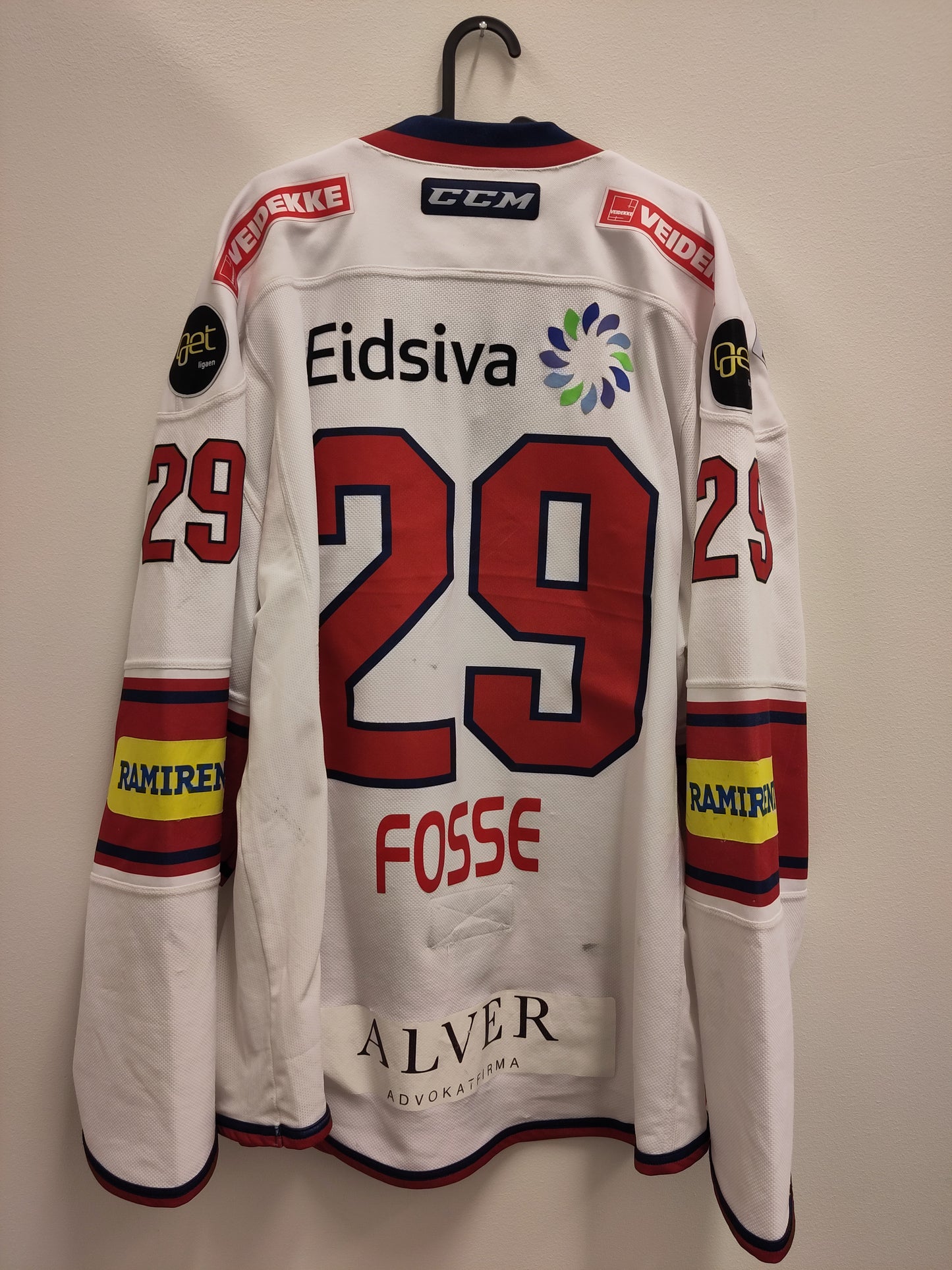 Lillehammer Ice Hockey jersey 2018-19 away athlete used/match used Fosse