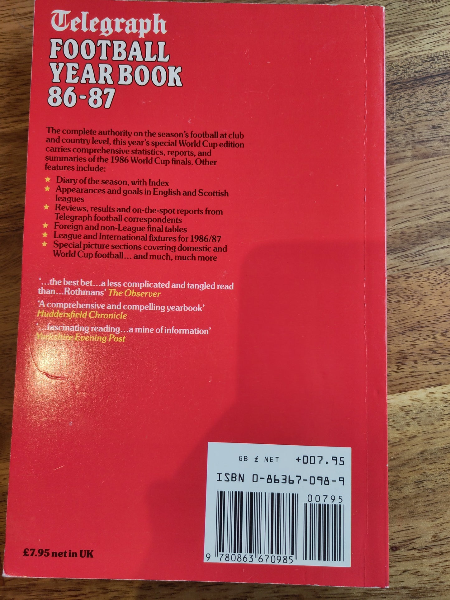 BOK: Telegraph Football Yearbook 86-87