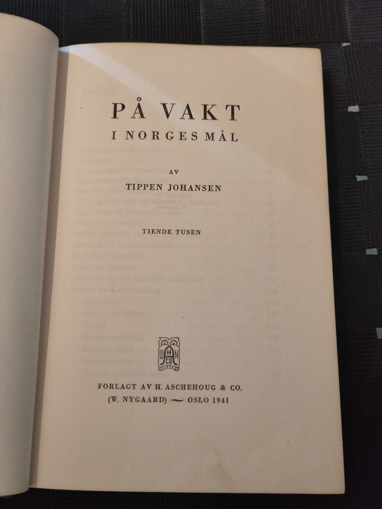 BOK: På vakt i Norges mål (Tippen Johansen)