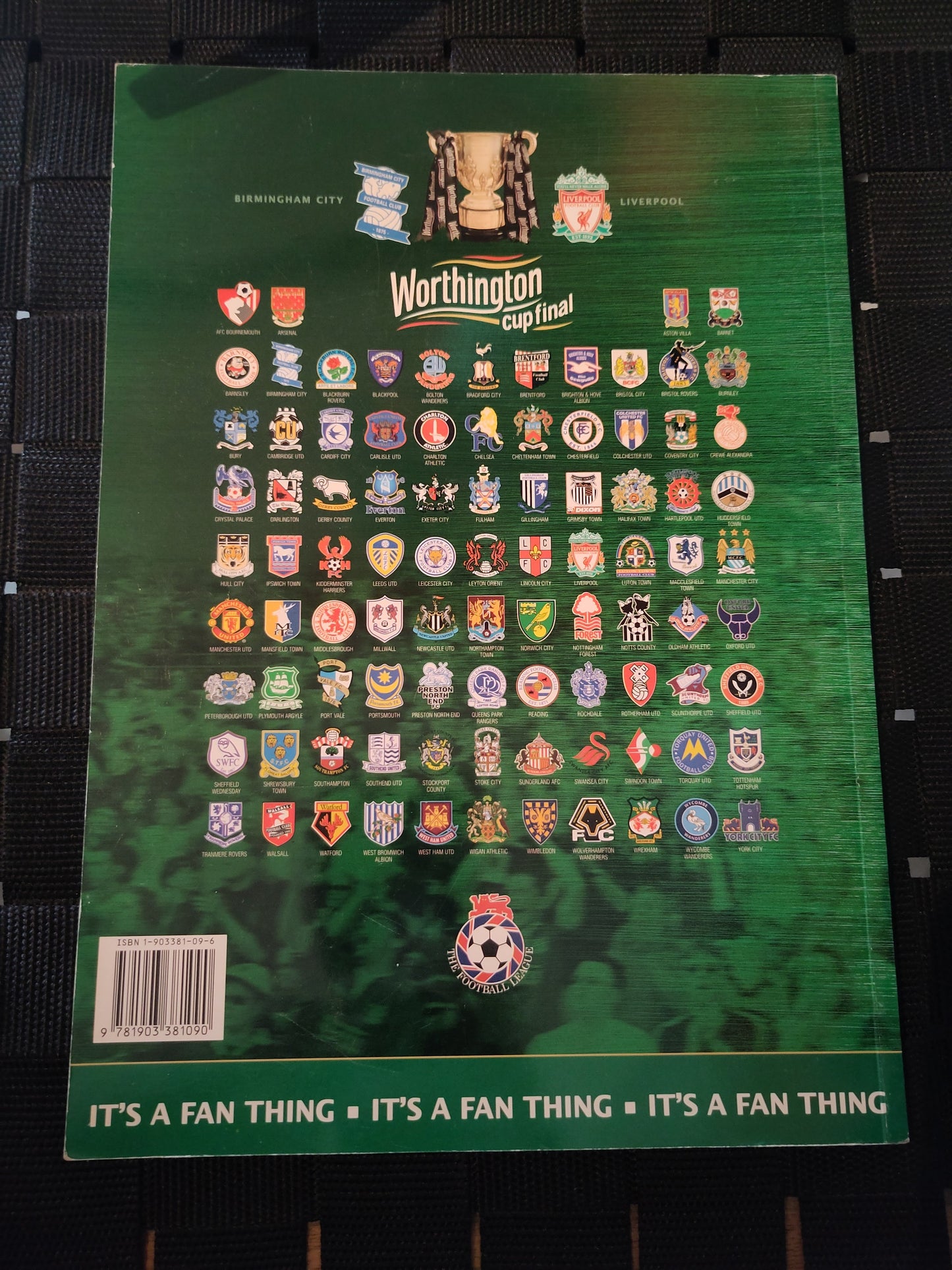 Kampprogram: Birmingham - Liverpool League Cup Final 2000-01 signert Vladimir Smicer & Sammy Lee