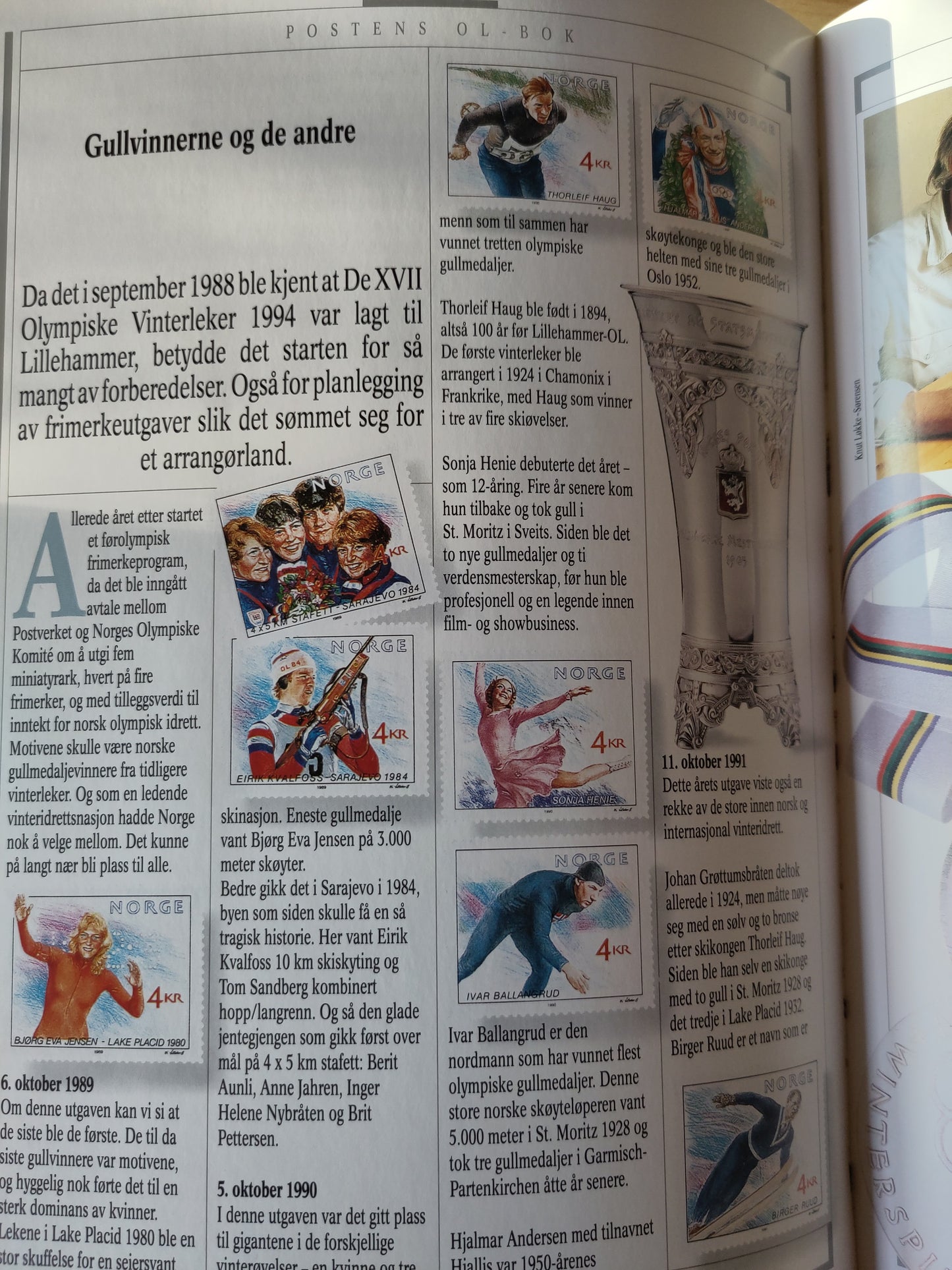 BOK: OL 1994 Lillehammer frimerkebok/Postens OL-bok