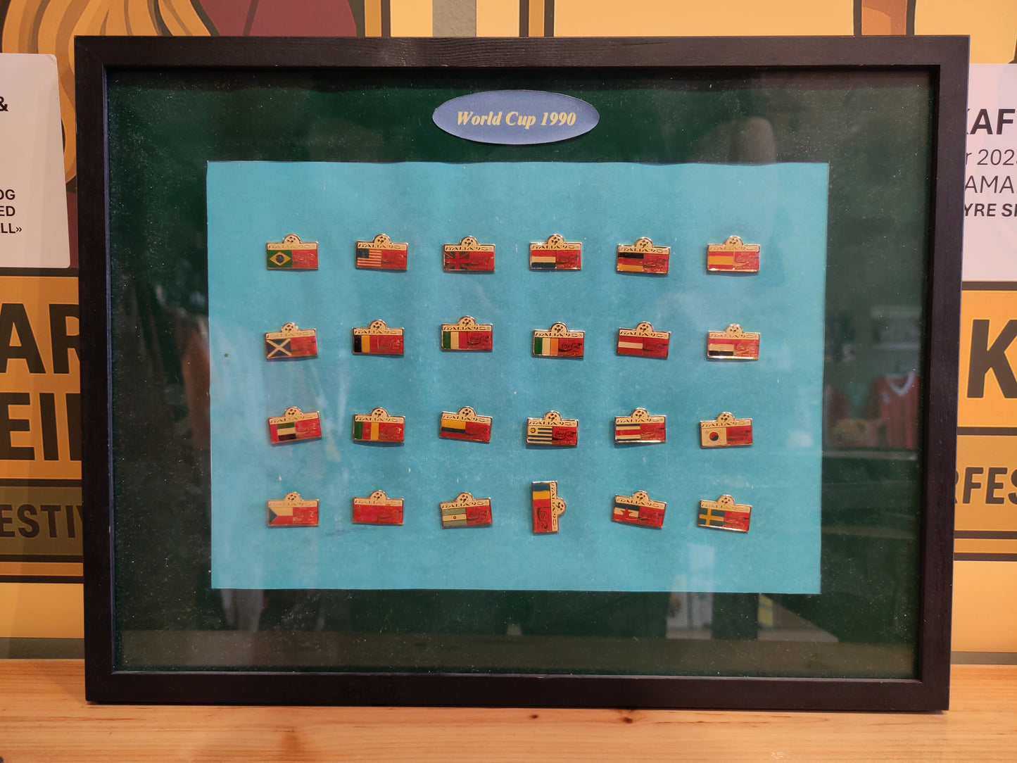 PINS: VM 1990 Italia ramme m/ flagg alle land*