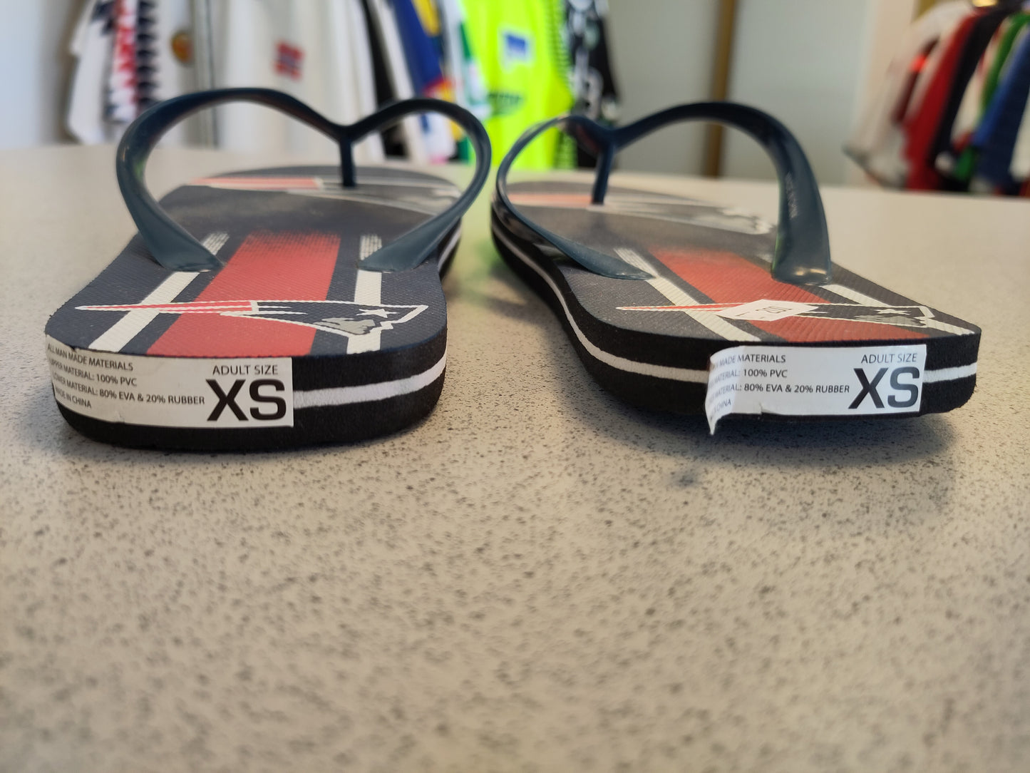 New England Patriots flip flops
