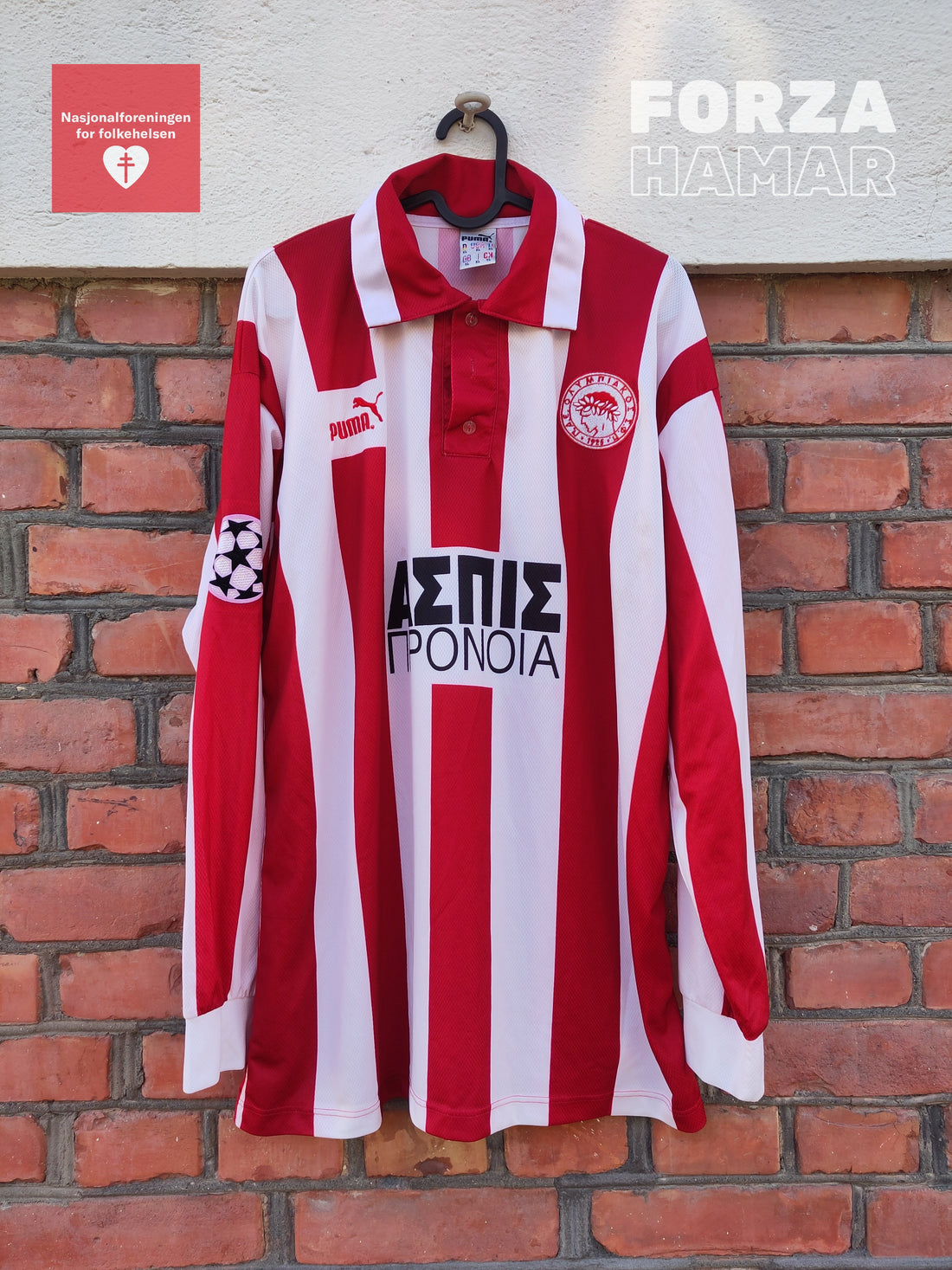 Olympiakos MATCHWORN Alexandris shirt 1997-98 (Champions League)