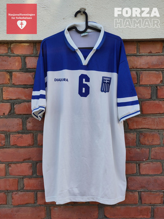 Greece MATCHWORN Poursanidis shirt 1999 (Euro 2000 qualifier)