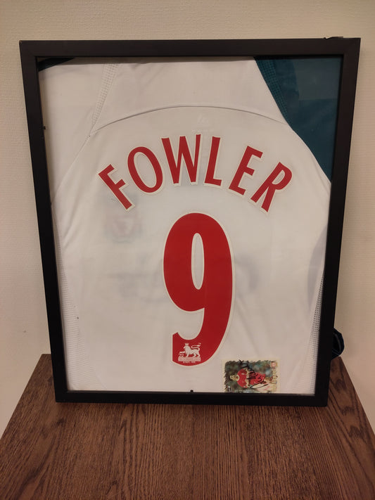 Liverpool shirt 2006-07 third Fowler framed signed card