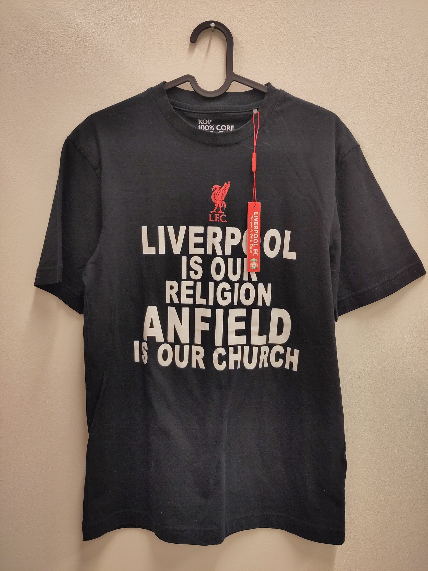 Liverpool t-skjorte Liverpool is our Religion Anfield is our Church