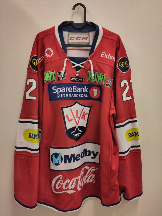 Lillehammer Ice Hockey jersey 2018-19 home athlete used/match used Ellingsen