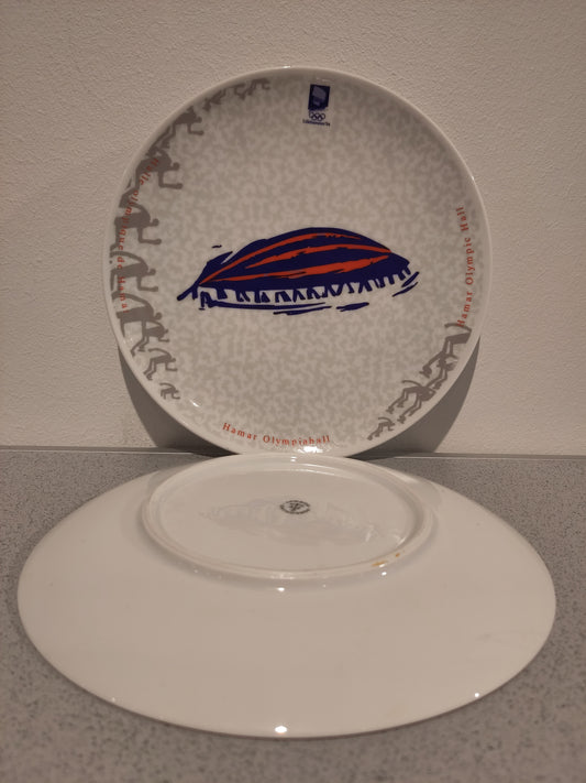 OL 1994 Lillehammer tallerken Hamar Olympiahall (Vikingskipet)