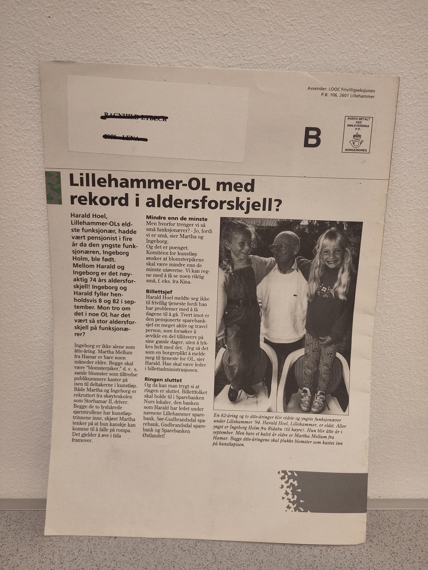 OL 1994 Lillehammer Olympiaposten 7/1993