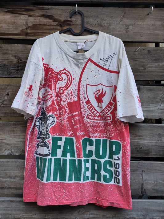 Liverpool t-shirt FA Cup Winners 1992 signed Jan Mølby