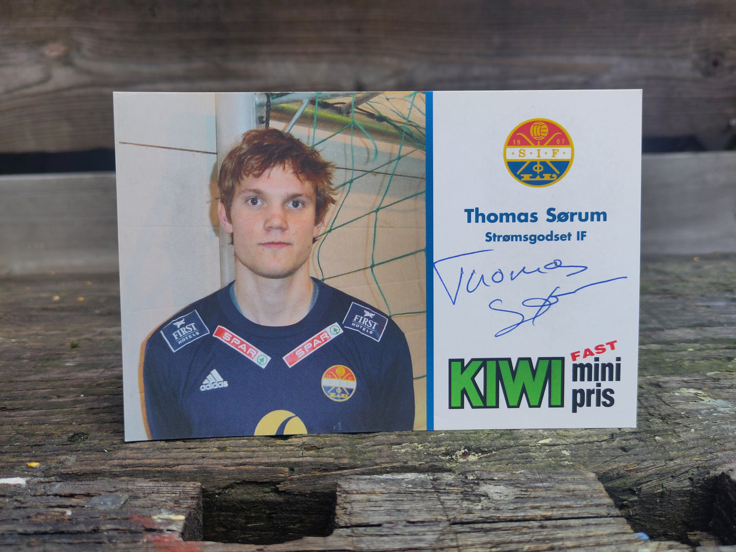 Strømsgodset autografkort signert Thomas Sørum