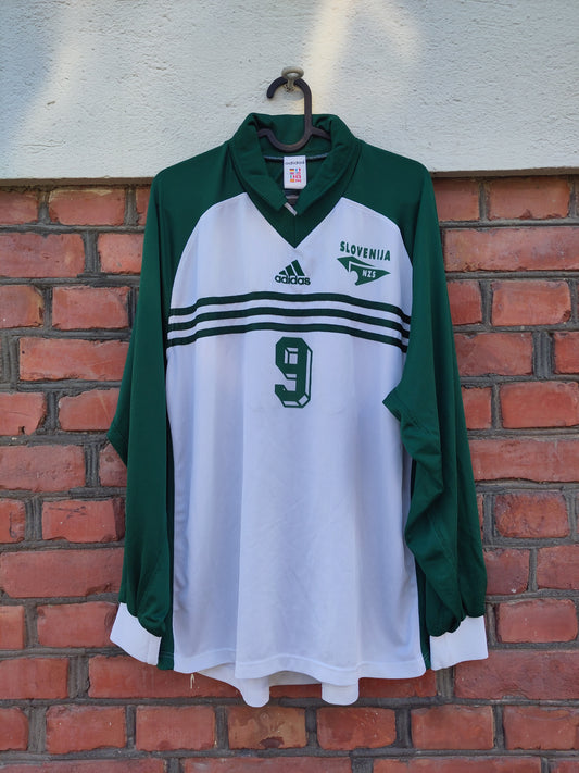 Til demensforskning + Barnekreftforeningen: Slovenia MATCHWORN Udovic shirt 1999 (Euro 2000 qualifier)