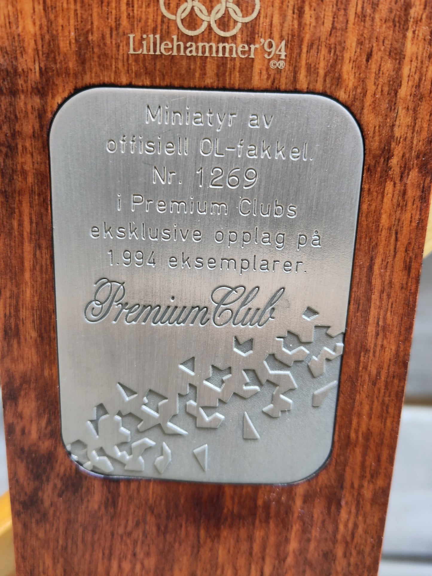 OL 1994 Lillehammer fakkel Premier Clubs nummerert*