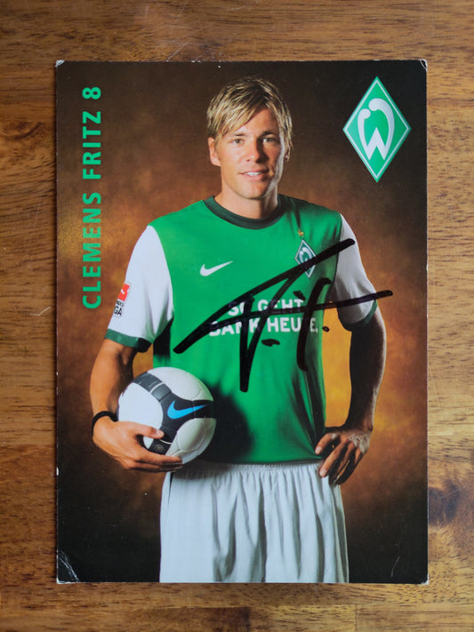 Werder Bremen autografkort signert Clemens Fritz