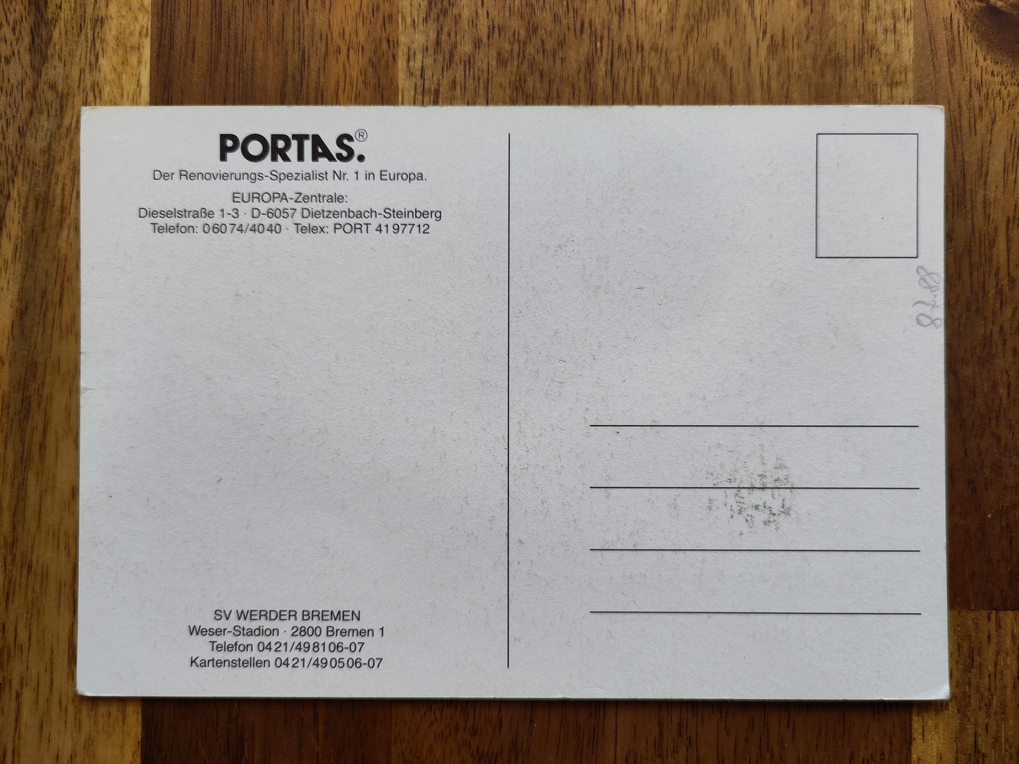 Werder Bremen autografkort signert Matthias Ruländer