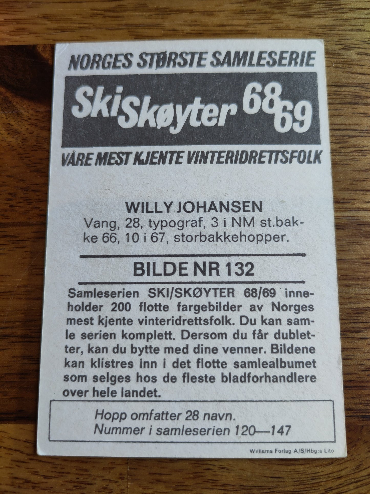 Ski/skøyter 68-69 samlekort