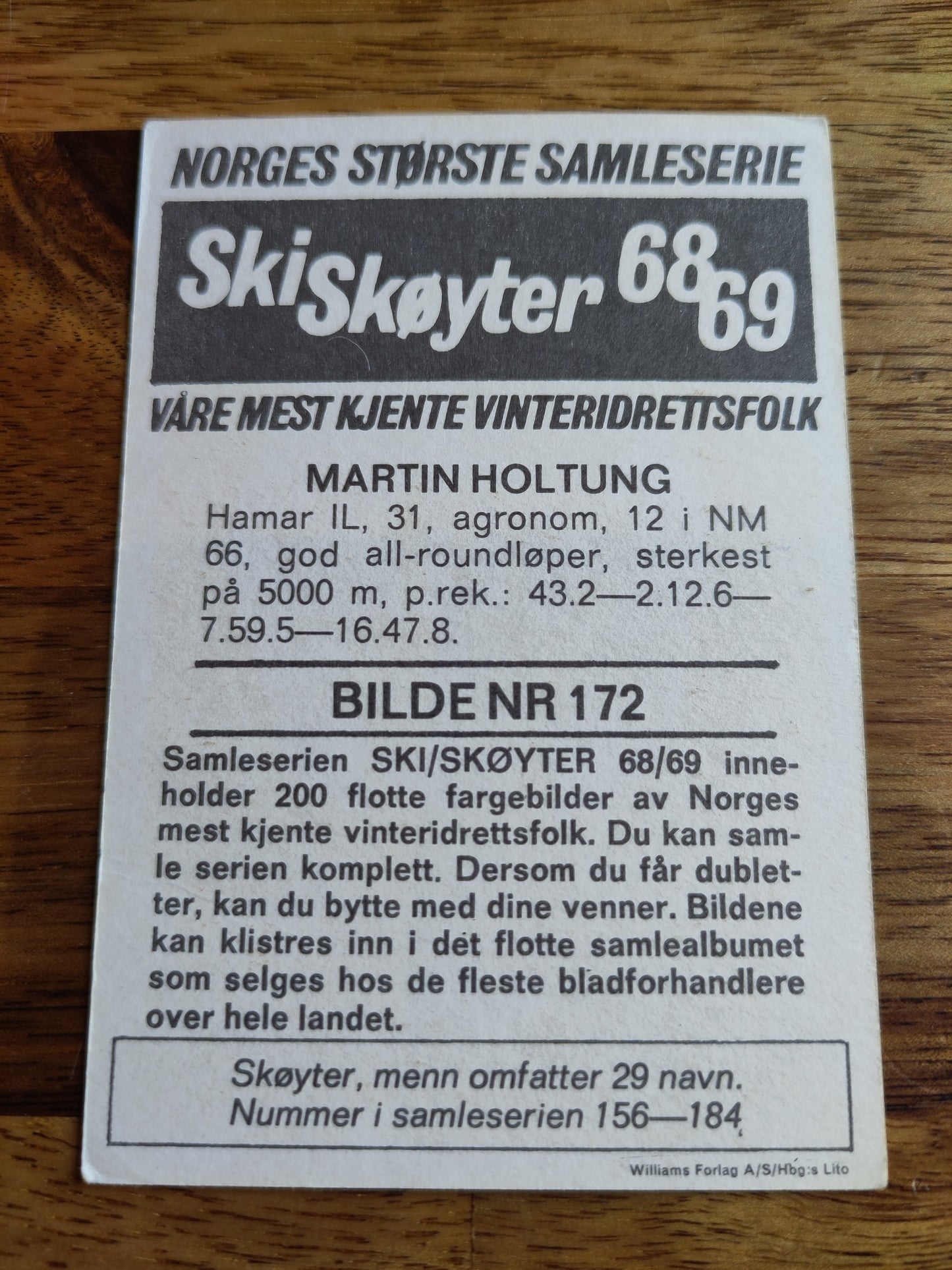 Ski/skøyter 68-69 samlekort