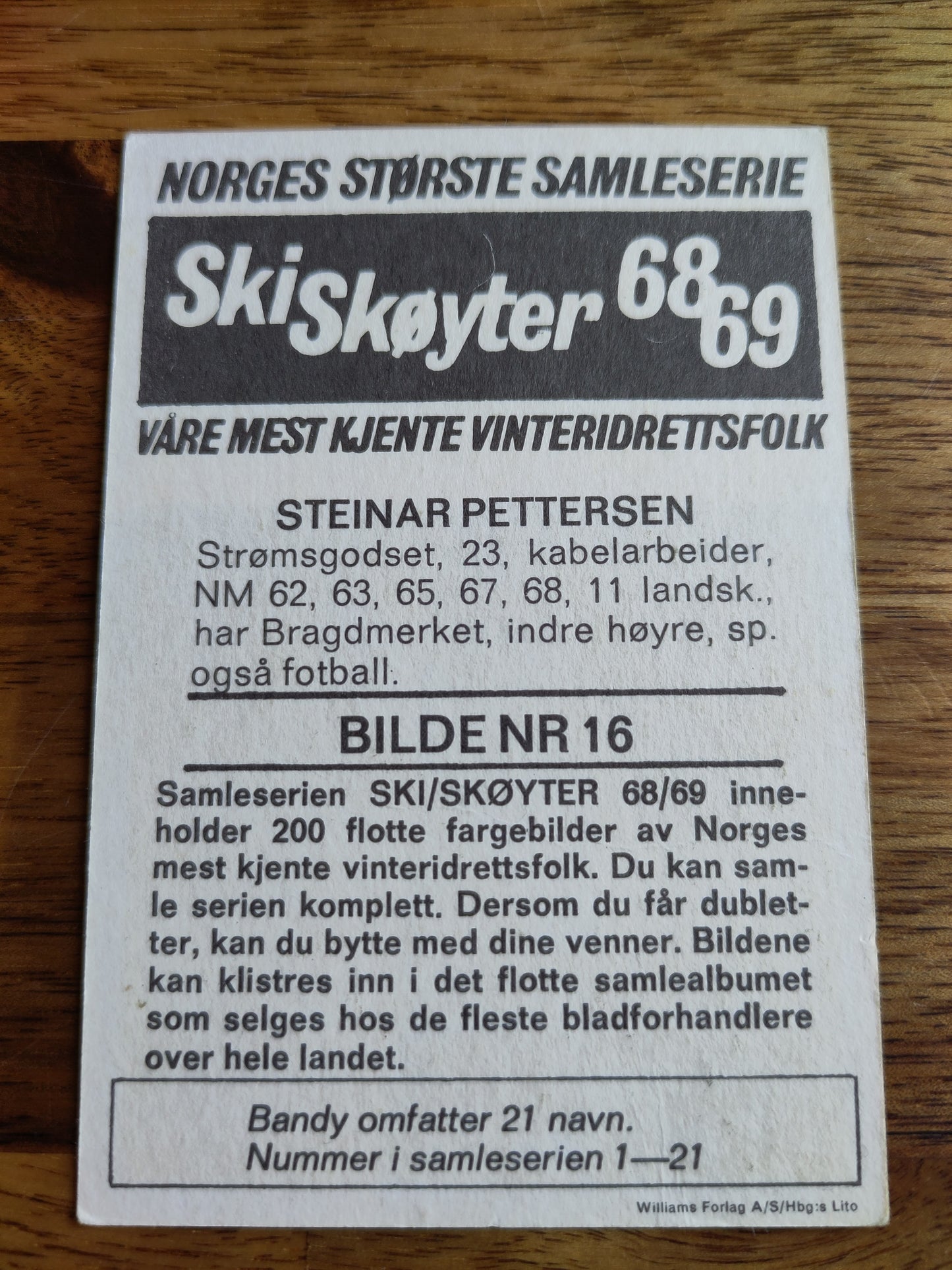Ski/skøyter 68-69 samlekort
