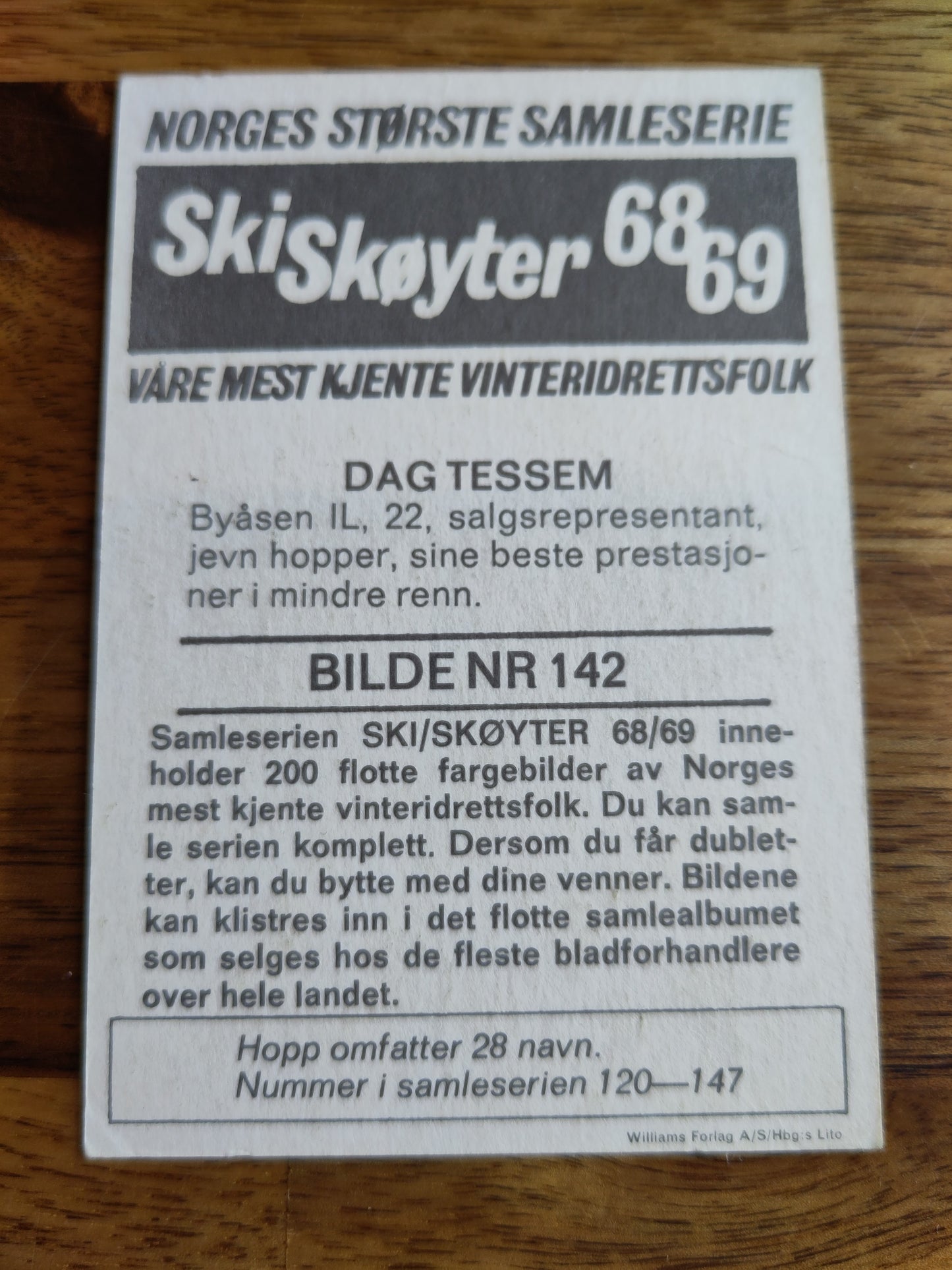 Ski/skøyter 68-69 samlekort