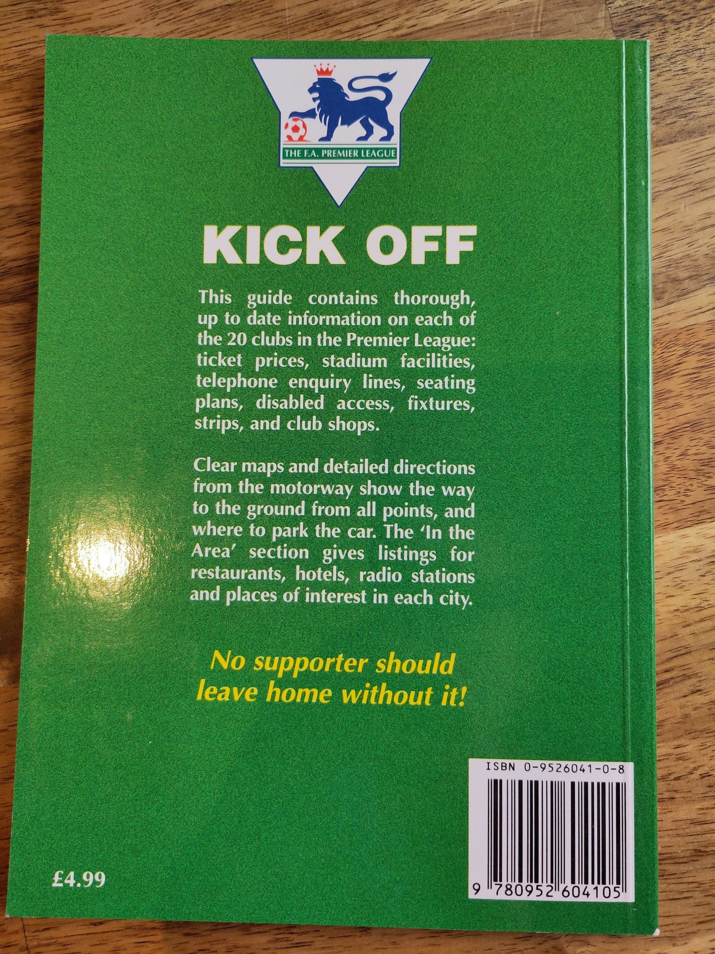 BOK: Kick Off 1995-96 - Premier League Travel Guide