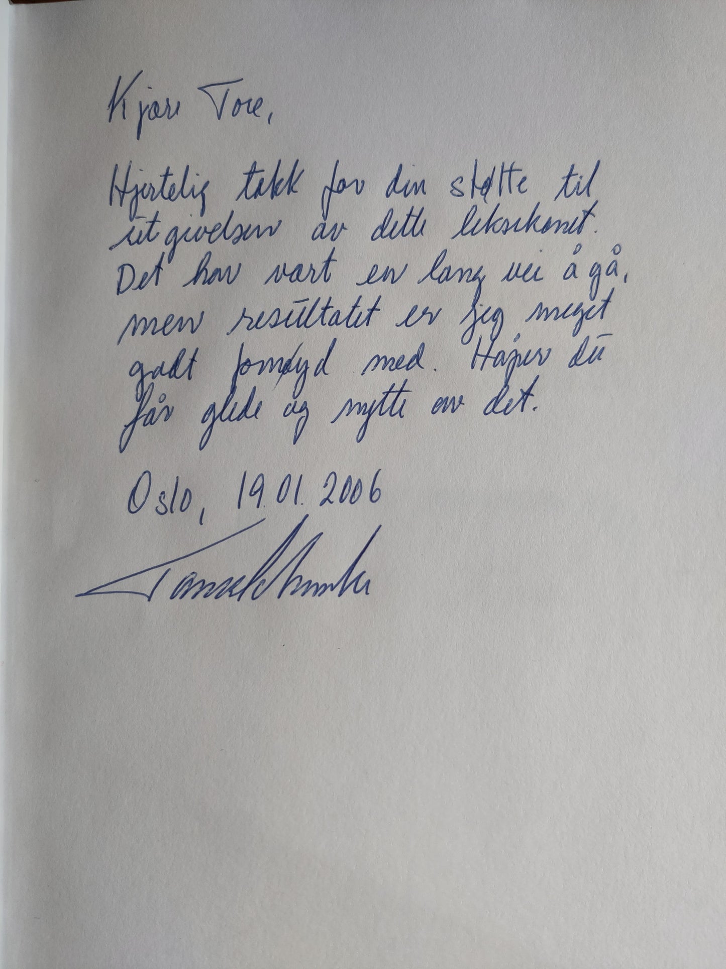 BOK: Norsk Idrettsleksikon (Tom A. Schanke) signert