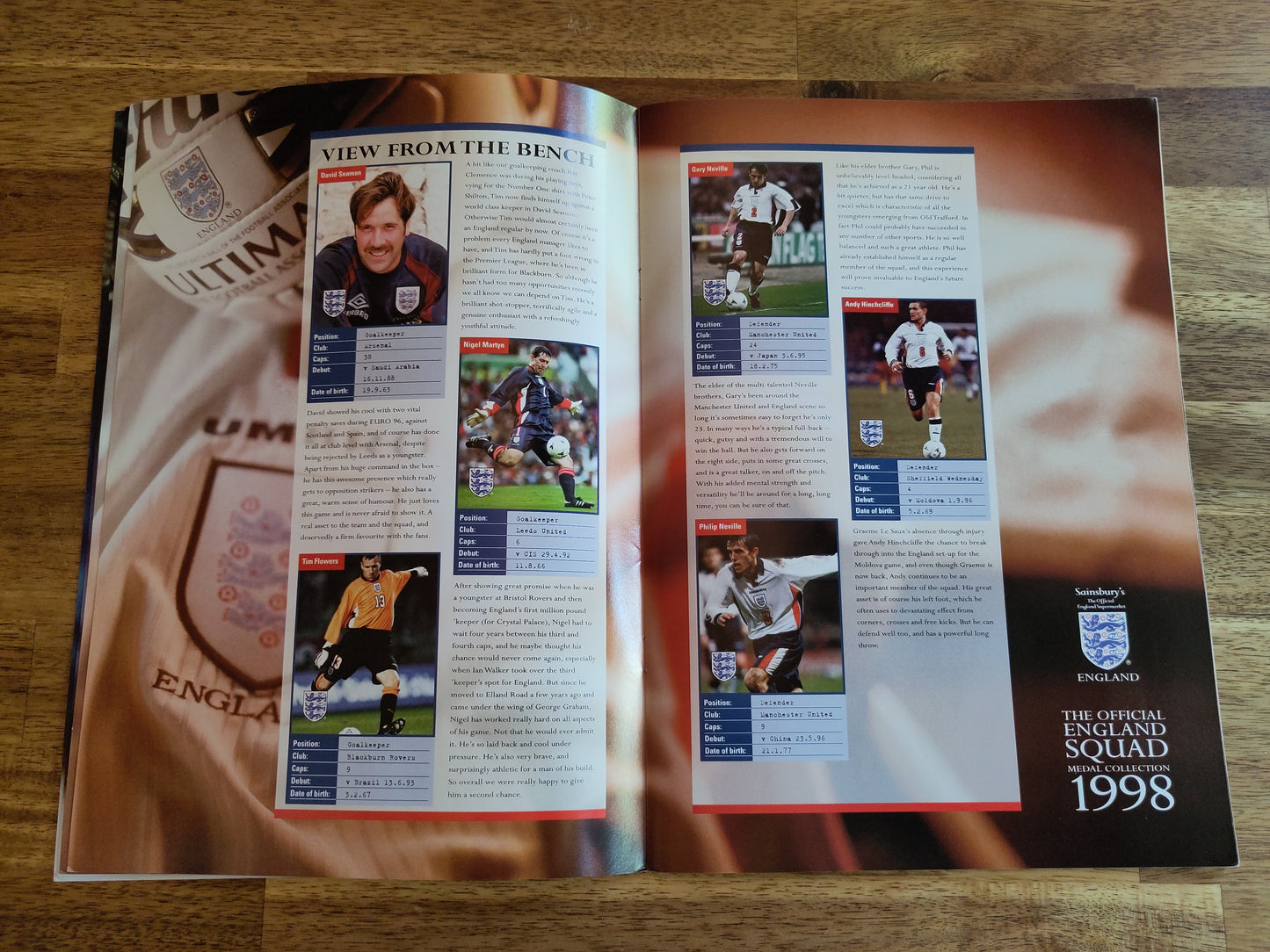 England - The Official England Squad Medal Collection 1998 (coin set)