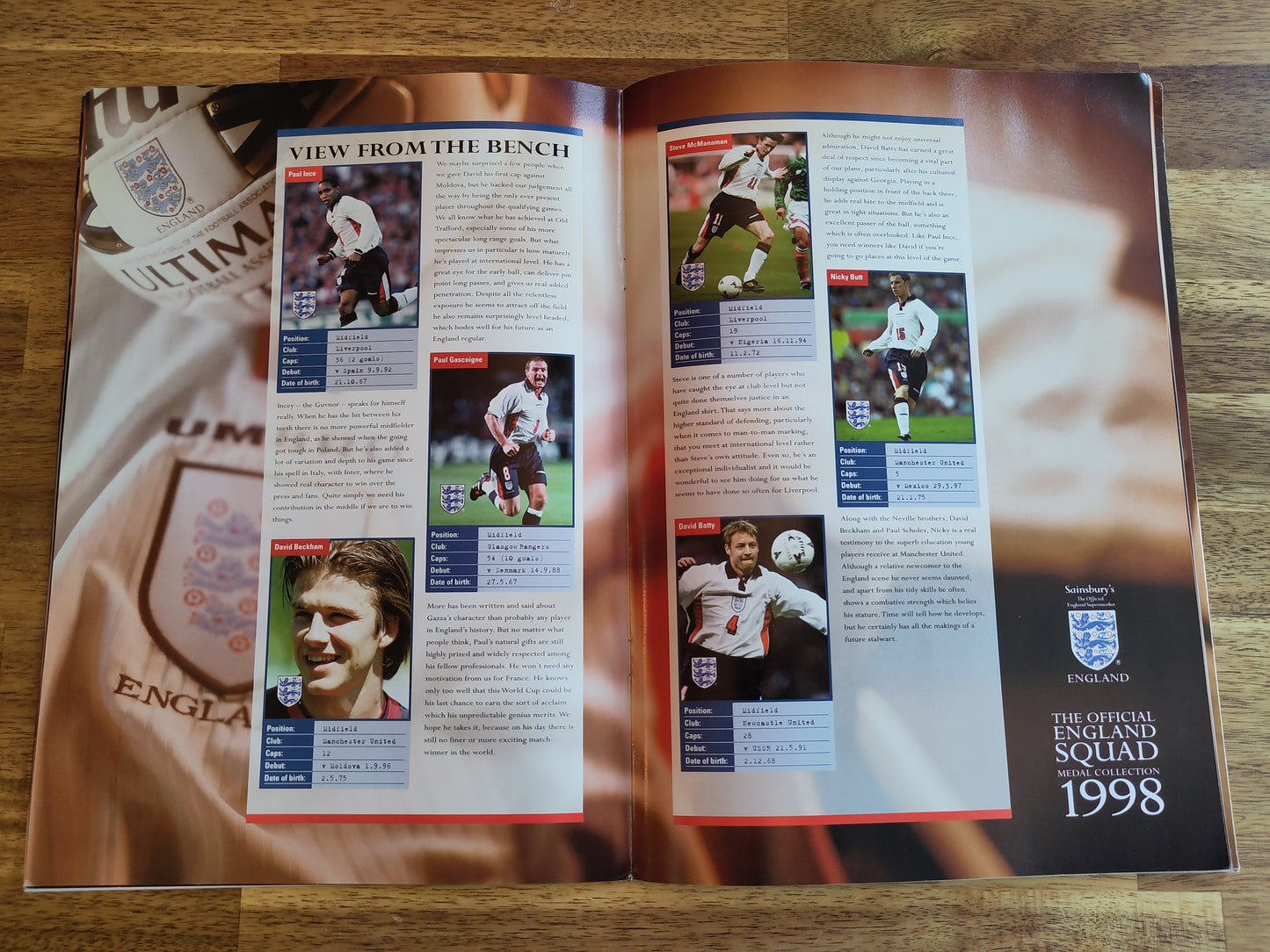 England - The Official England Squad Medal Collection 1998 (coin set)