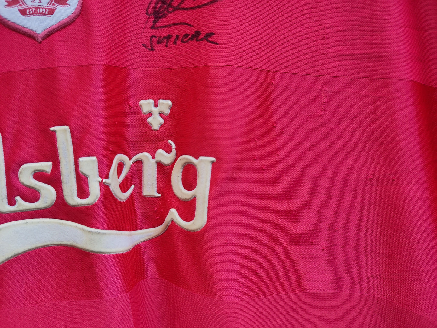 Liverpool drakt 2000-02 hjemme signert Smicer & Berger