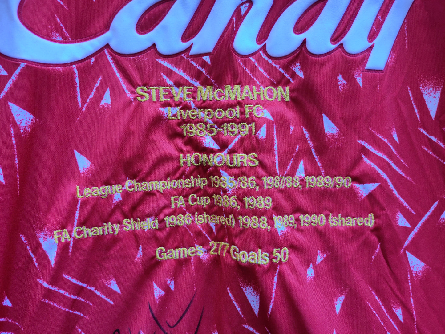 Liverpool drakt 1989-91 hjemme retro signert Steve McMahon