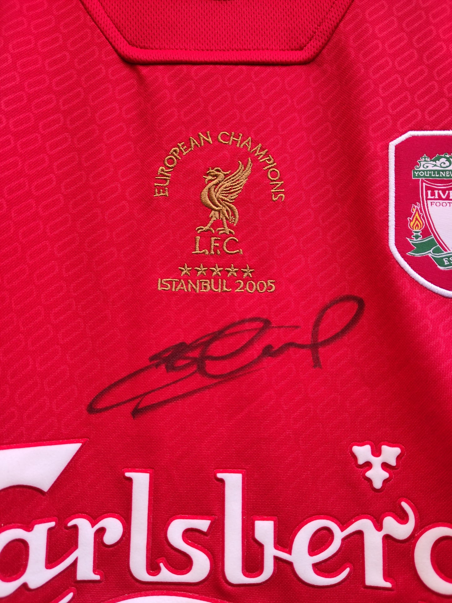 Liverpool drakt 2004-05 hjemme retro signert Steven Gerrard