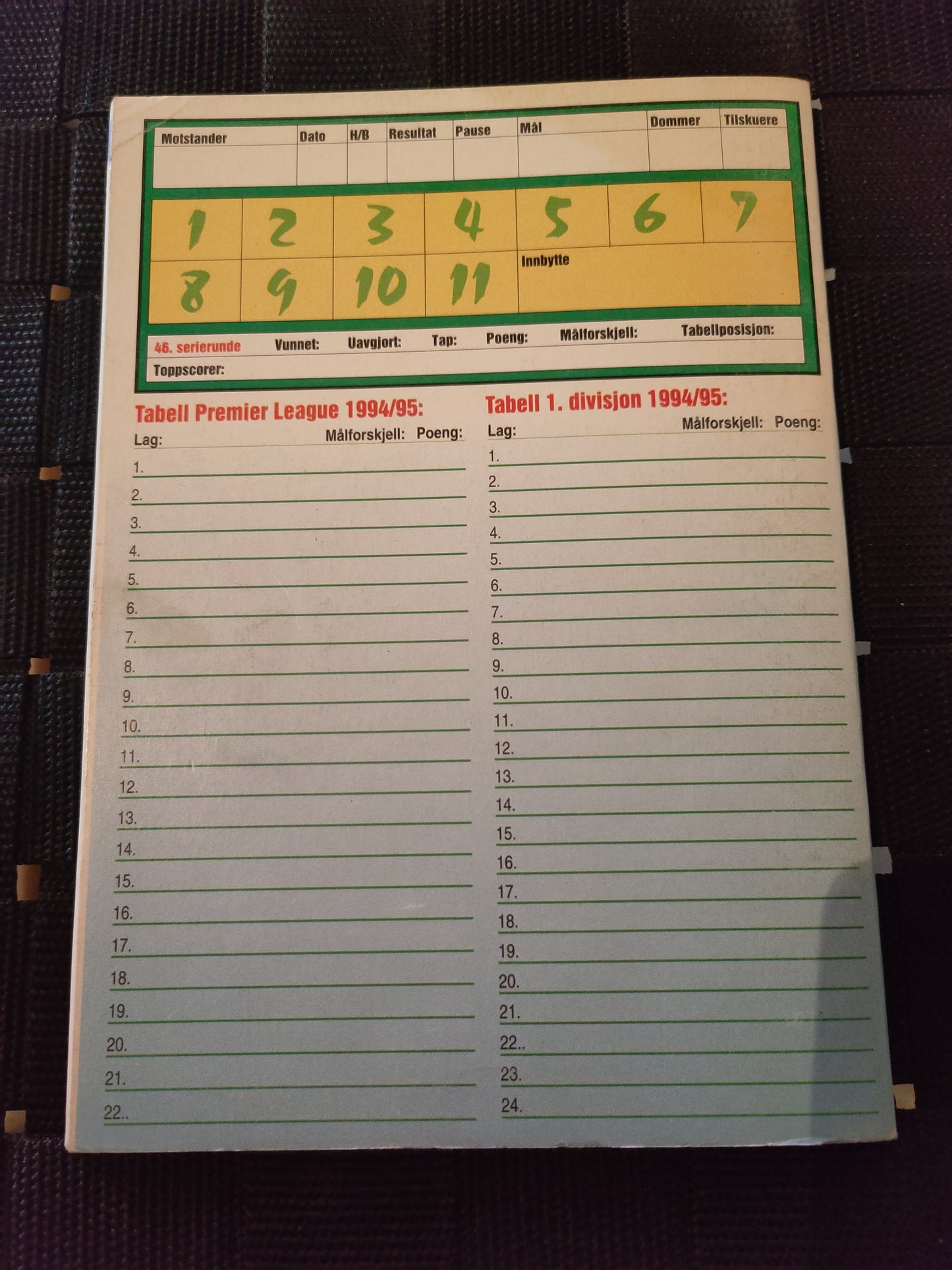 BOK: Årbok 1994/95 - engelsk fotball (Boing)