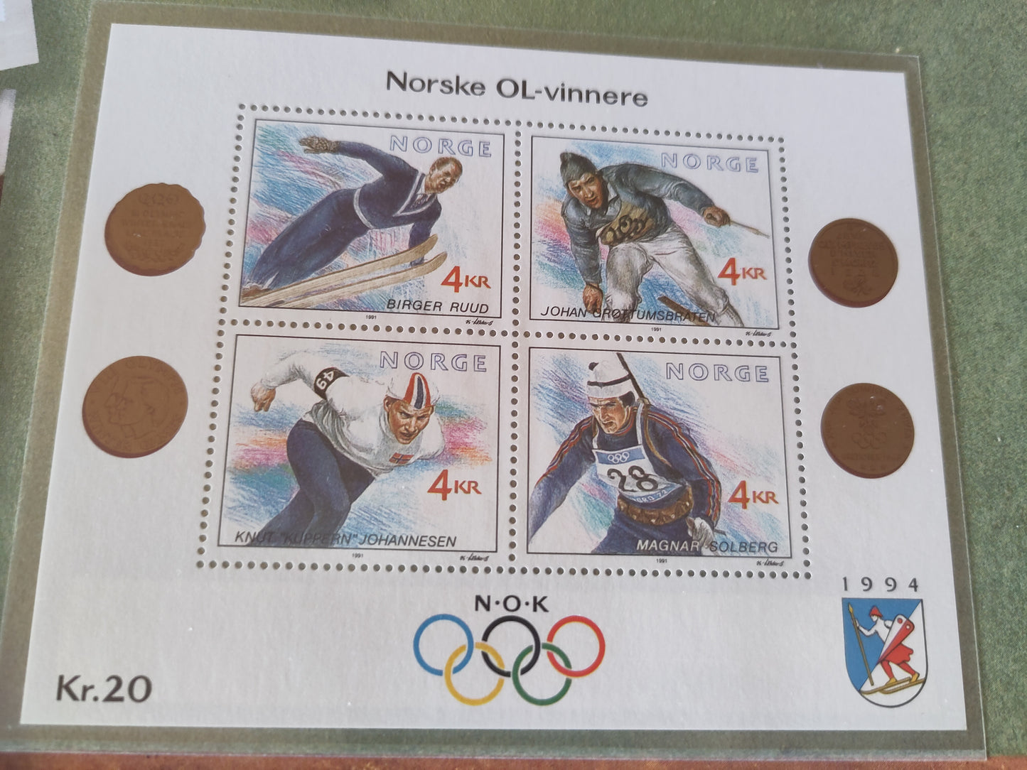 BOK: OL 1994 Lillehammer frimerkebok/Postens OL-bok