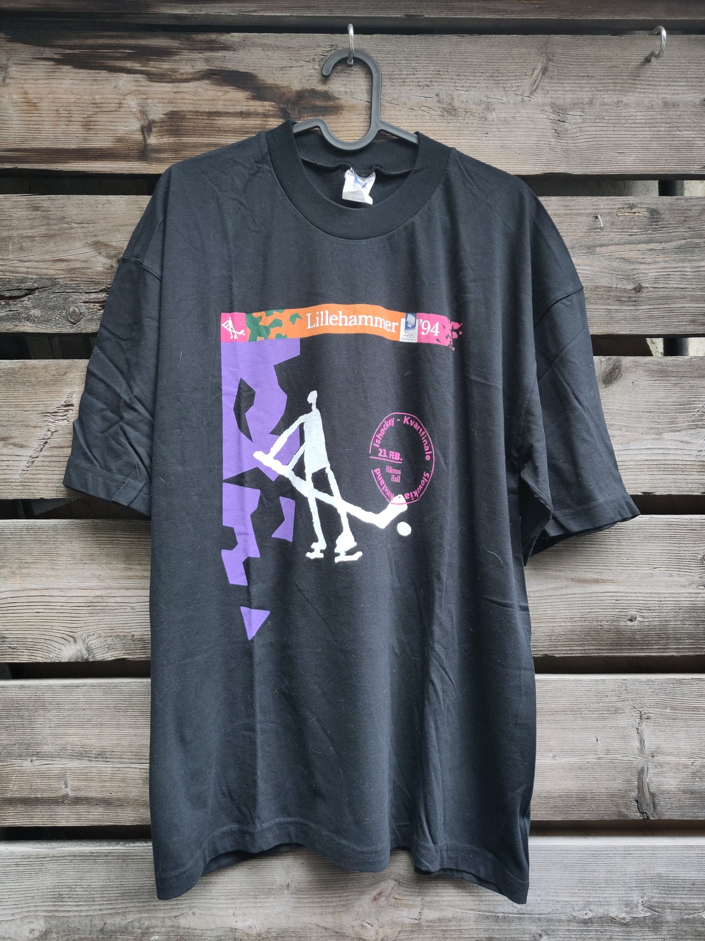 OL 1994 Lillehammer t-skjorte Ishockey kvartfinale 23.2 Slovakia - Russland*