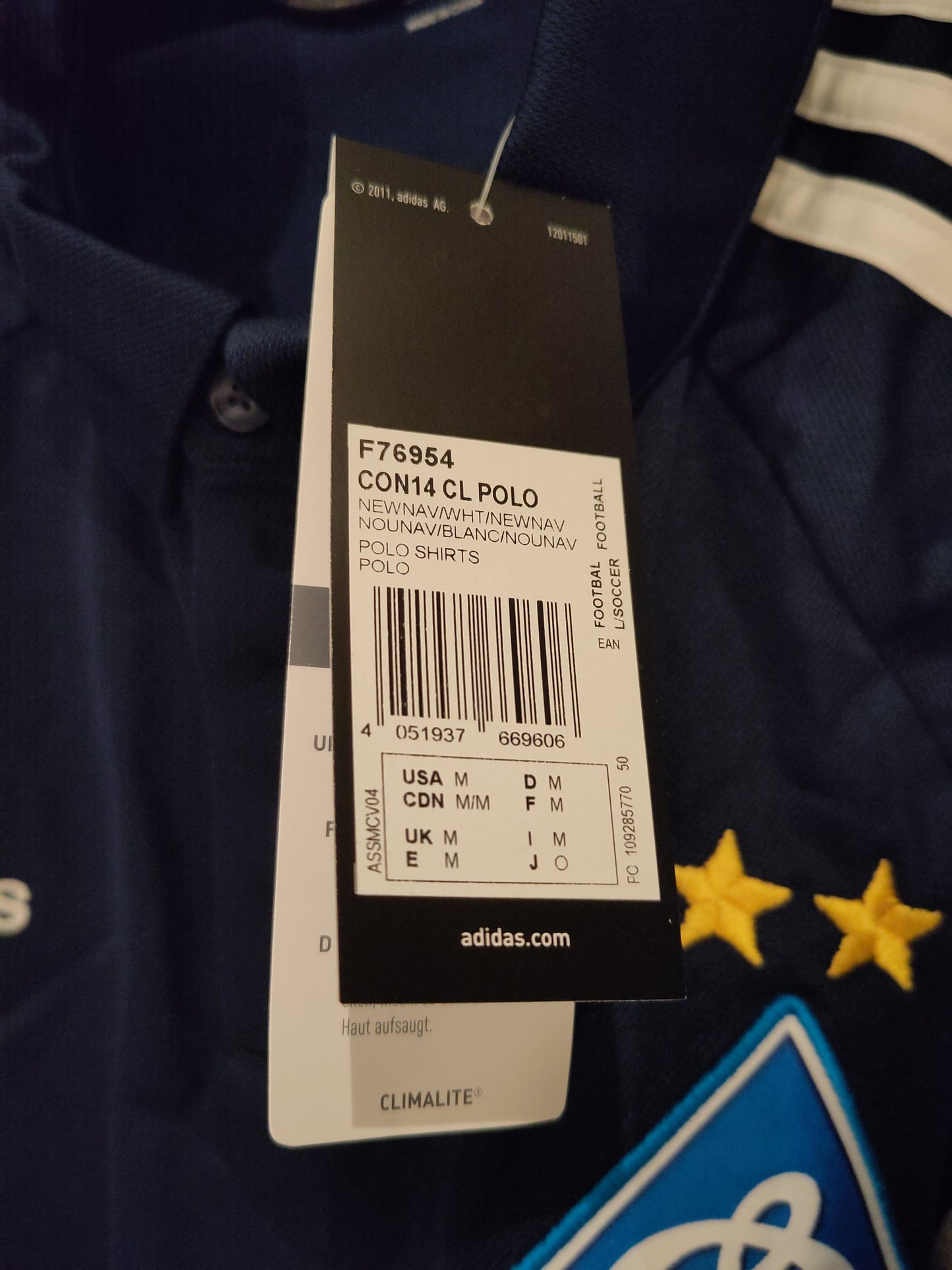 Dynamo Kyiv t-skjorte piquet blå (BNWT)