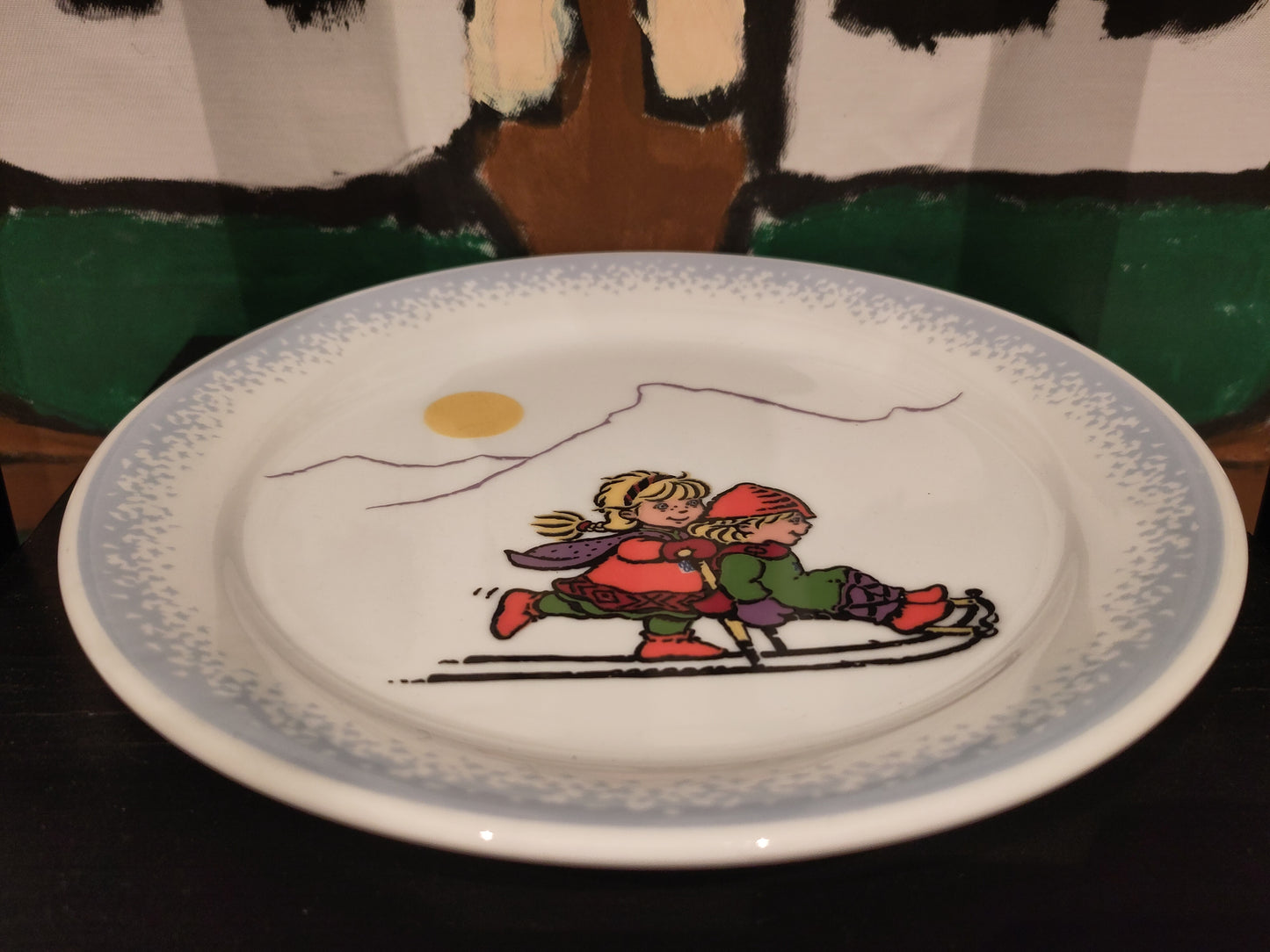 OL 1994 Lillehammer tallerken Kristin og Håkon på spark*