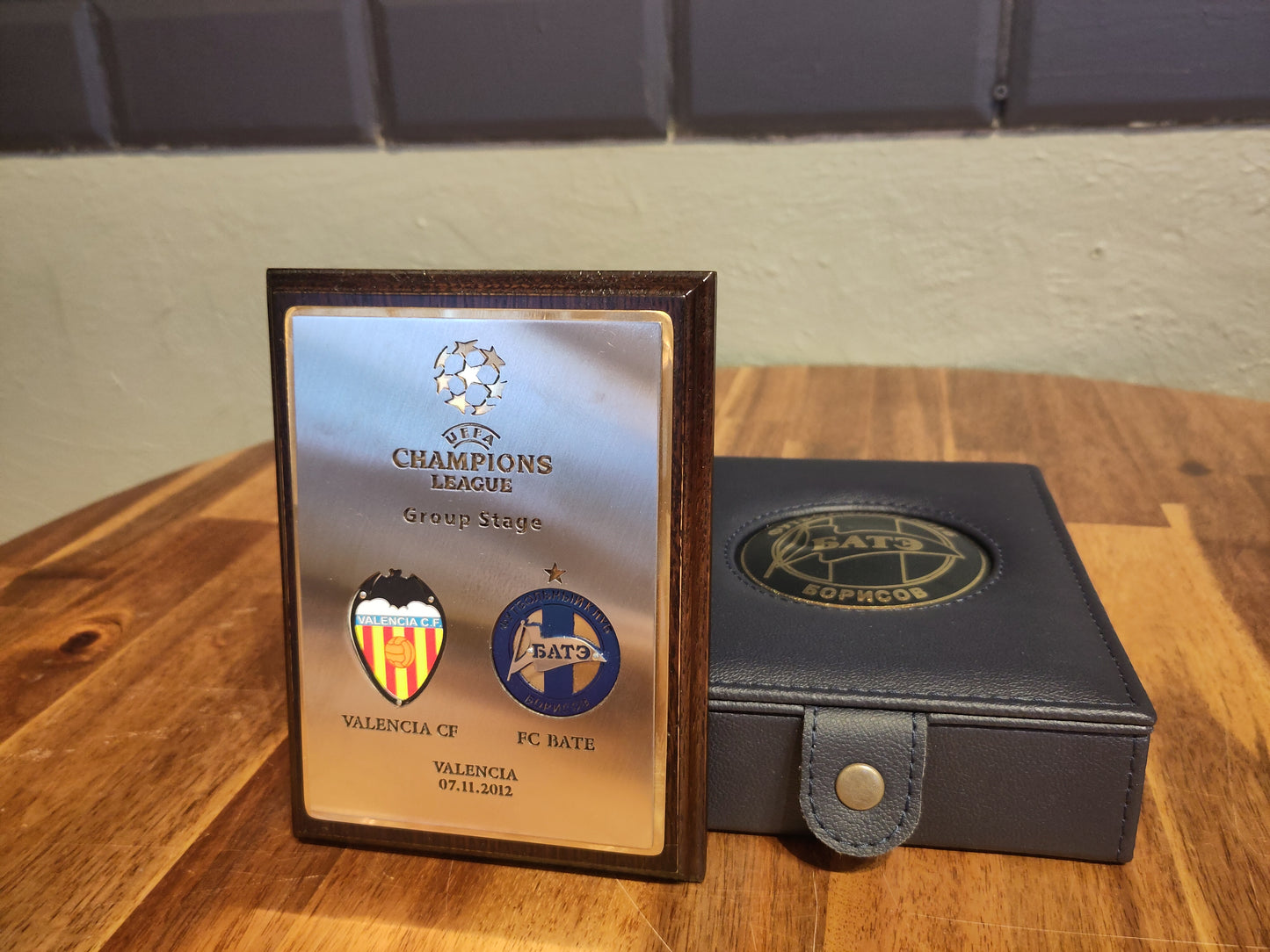 Valencia vs BATE Borisov Champions League 2012-13 plakett