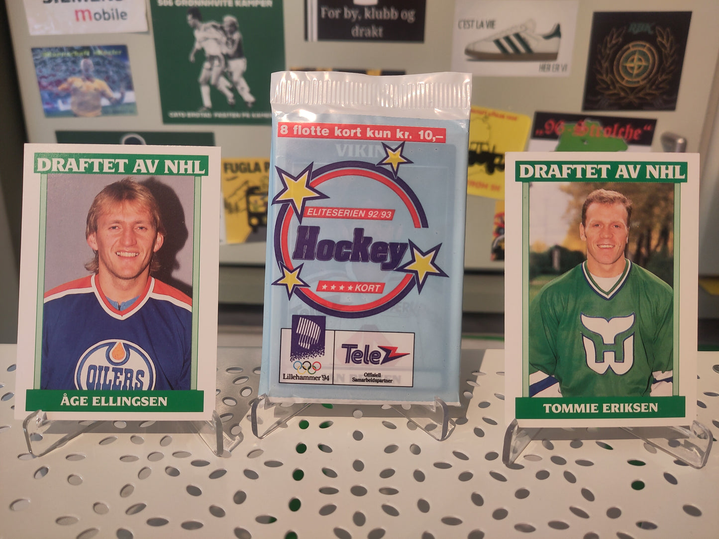 Hockeykort Eliteserien 92-93: Uåpnede pakker og diverse kort*