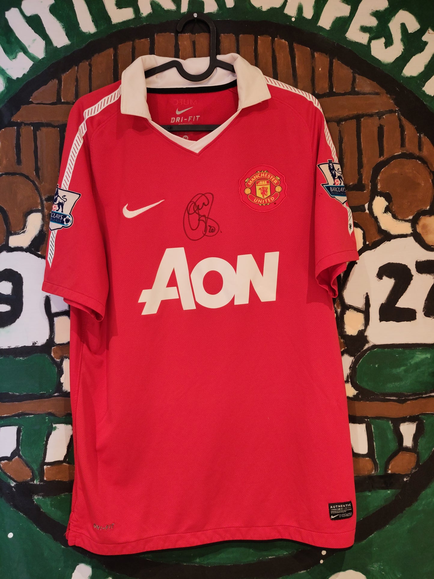 Manchester United drakt 2010-11 hjemme Rooney signert Solskjær*