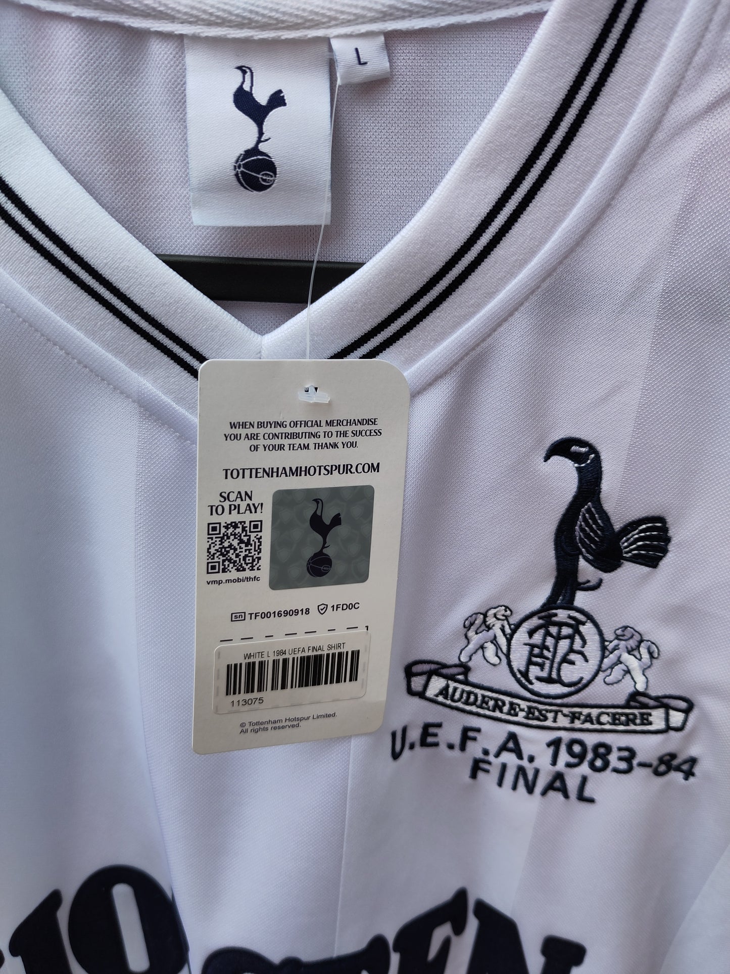 Tottenham drakt 1983-84 hjemme retro UEFA cup final (BNWT)