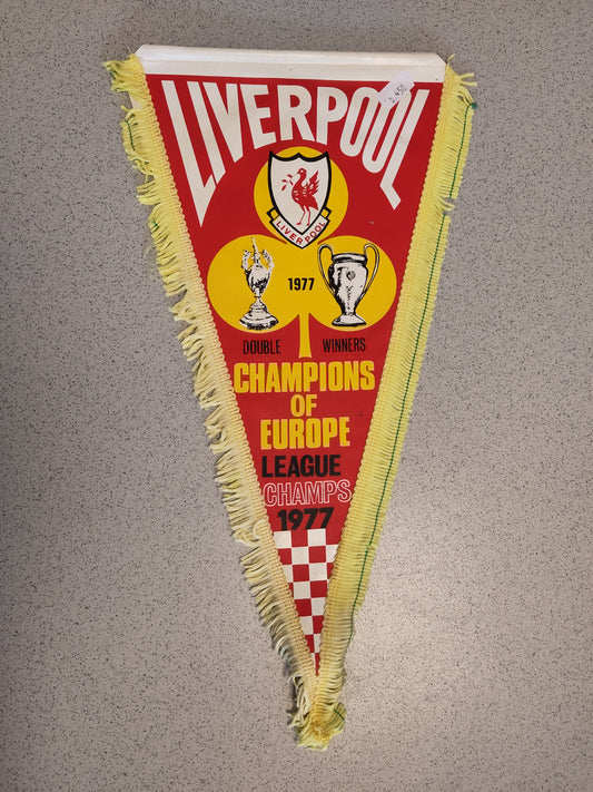 Liverpool pennant 1977 Champions of Europe yellow